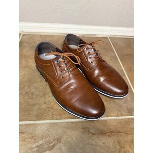Gatsby Brown Leather Dress Shoes Men's Lace Up Oxford Casual Comfort Size 11